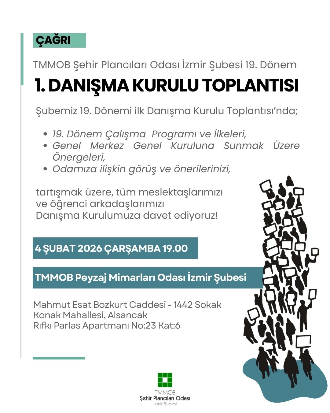 ŞUBEMİZ 1. DANIŞMA KURULU'NA ÇAĞRI