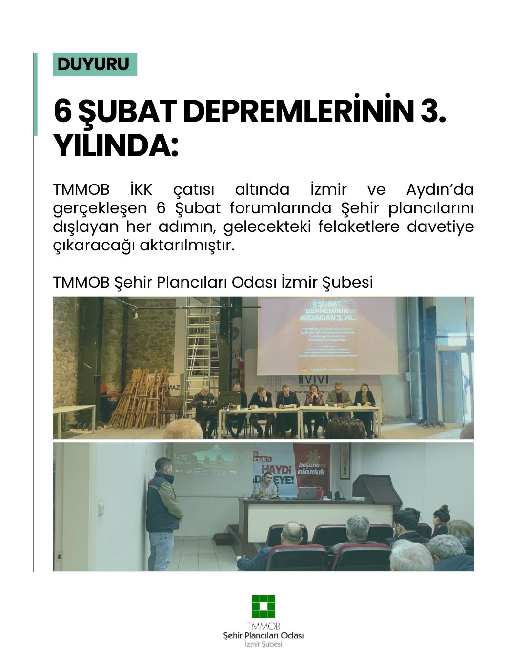 6 ŞUBAT DEPREMLERİNİN 3. YILINDA: