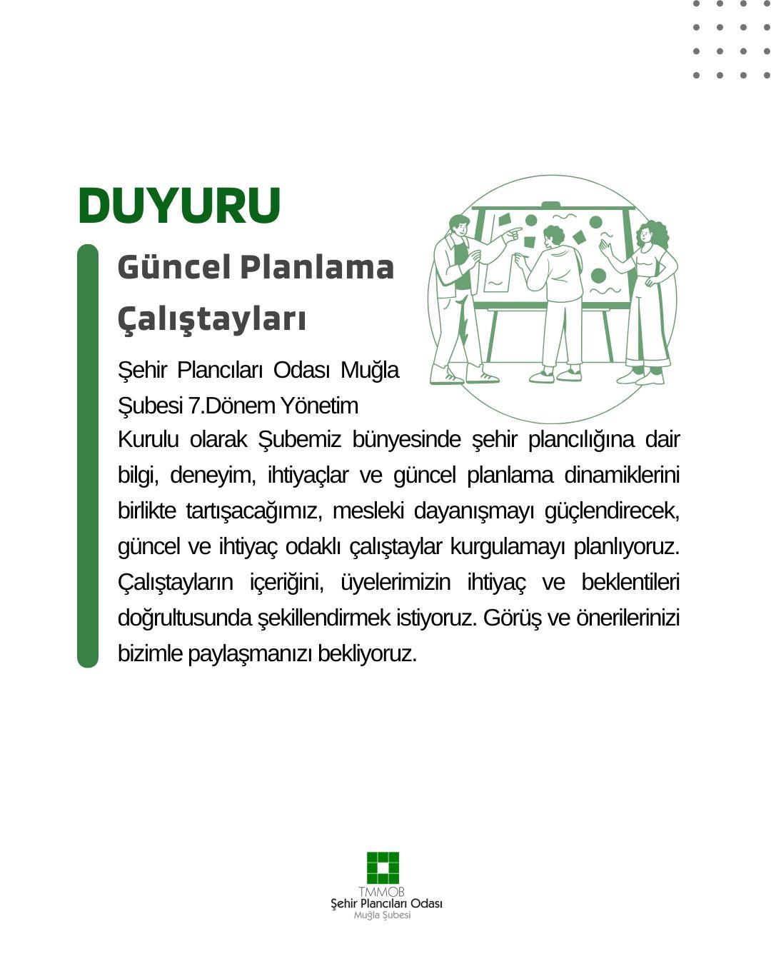 GÜNCEL PLANLAMA ÇALIŞTAYLARI