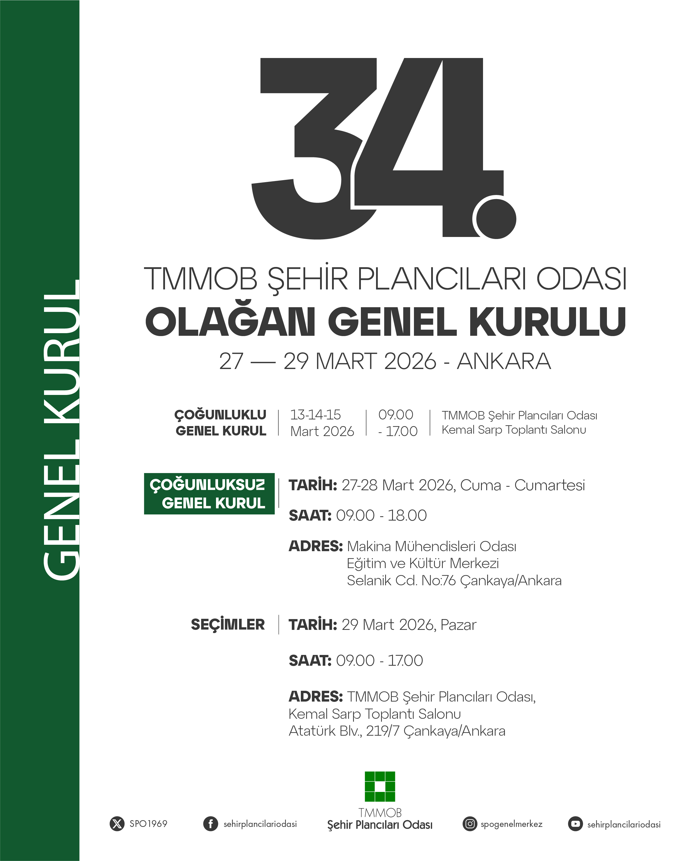 34. OLAĞAN GENEL KURULU (27-28-29 MART)