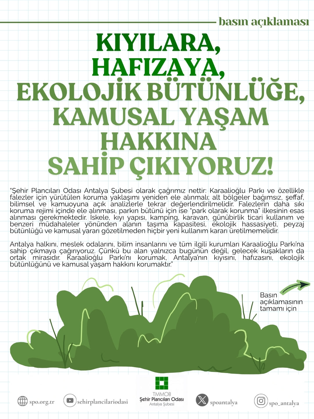 KIYILARA, HAFIZAYA, EKOLOJİK BÜTÜNLÜĞE VE KAMUSAL YAŞAM HAKKINA SAHİP ÇIKIYORUZ!