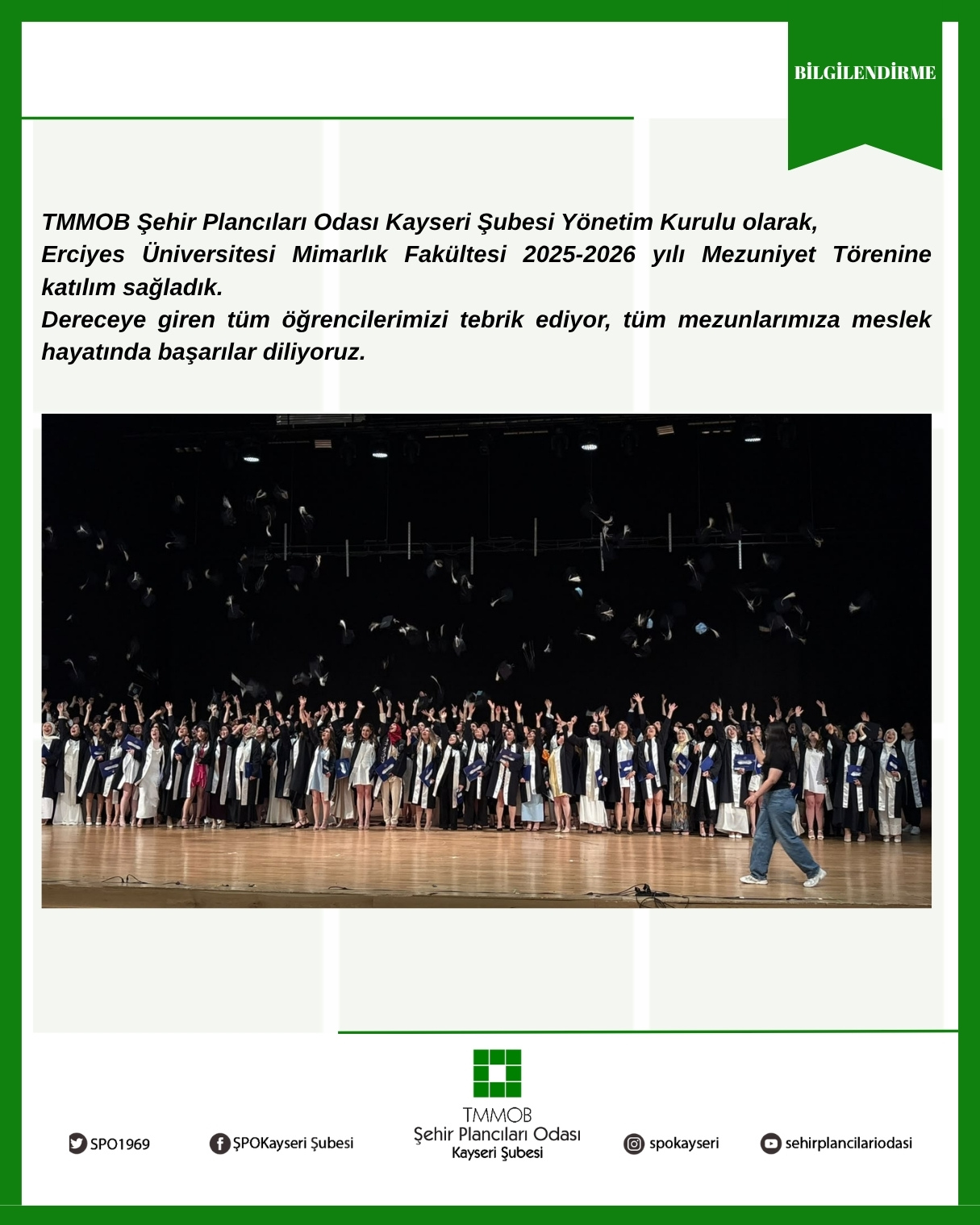 ERCİYES ÜNİVERSİTESİ MİMARLIK FAKÜLTESİ 2025-2026 YILI MEZUNİYET TÖRENİ