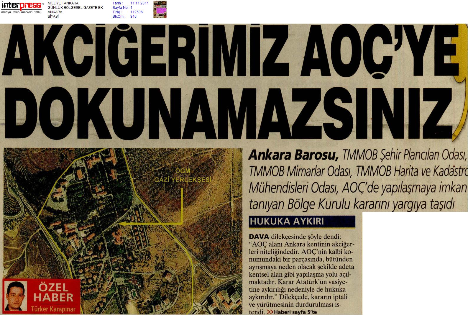AKCİĞERİMİZ AOÇ`YE DOKUNAMAZSINIZ
