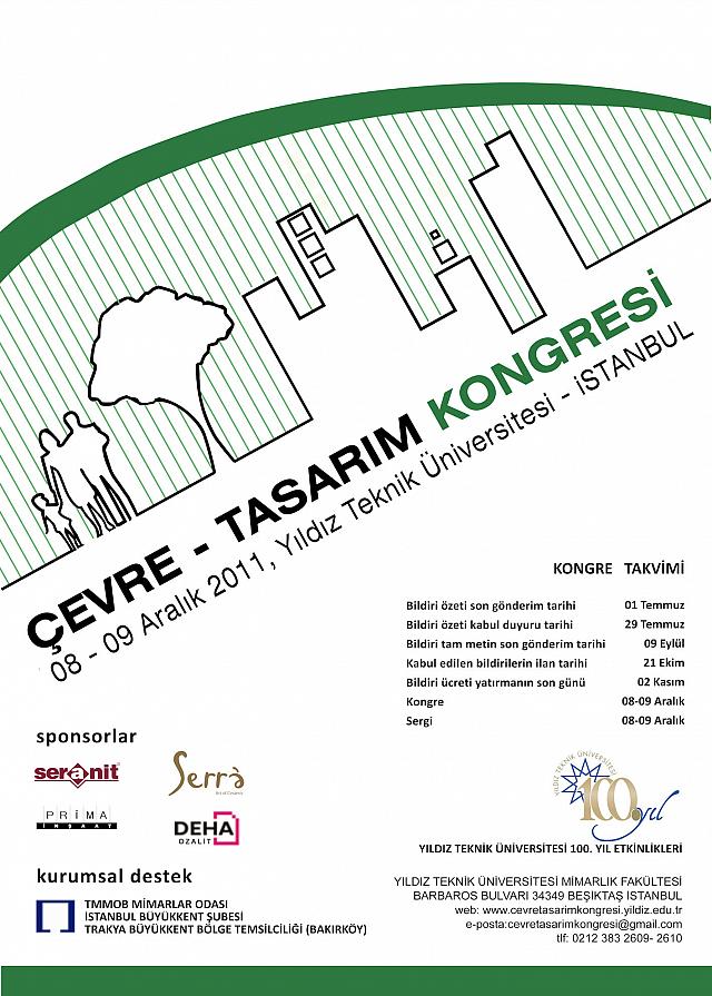 ÇEVRE - TASARIM KONGRESİ 8-9 ARALIK`TA YILDIZ TEKNİK ÜNİVERSİTESİNDE GERÇEKLEŞTİRİLECEK