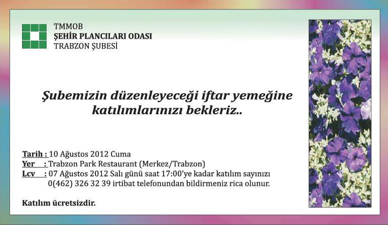 ŞUBEMİZ İFTAR YEMEĞİ DÜZENLİYOR