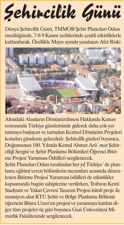 ŞEHİRCİLİK GÜNÜ