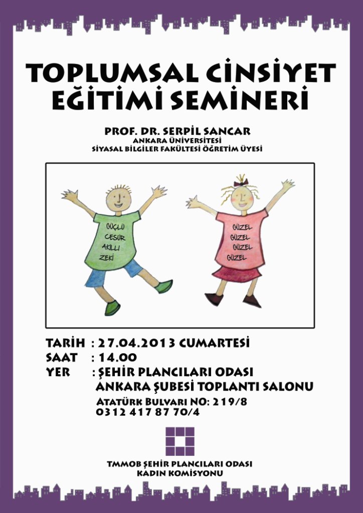 KADIN KOMİSYONU ETKİNLİĞİ: “TOPLUMSAL CİNSİYET EĞİTİMİ SEMİNERİ” 27 NİSAN 2013
