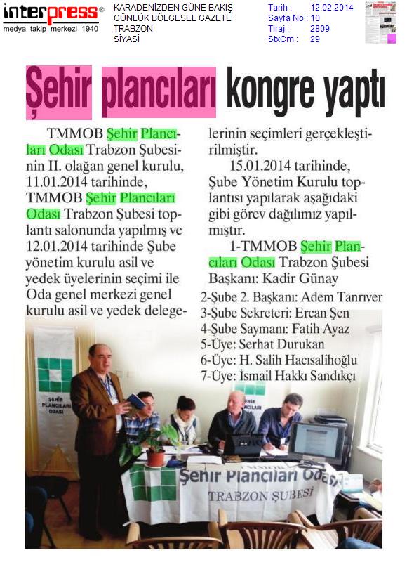 ŞEHİR PLANCILARI KONGRE YAPTI