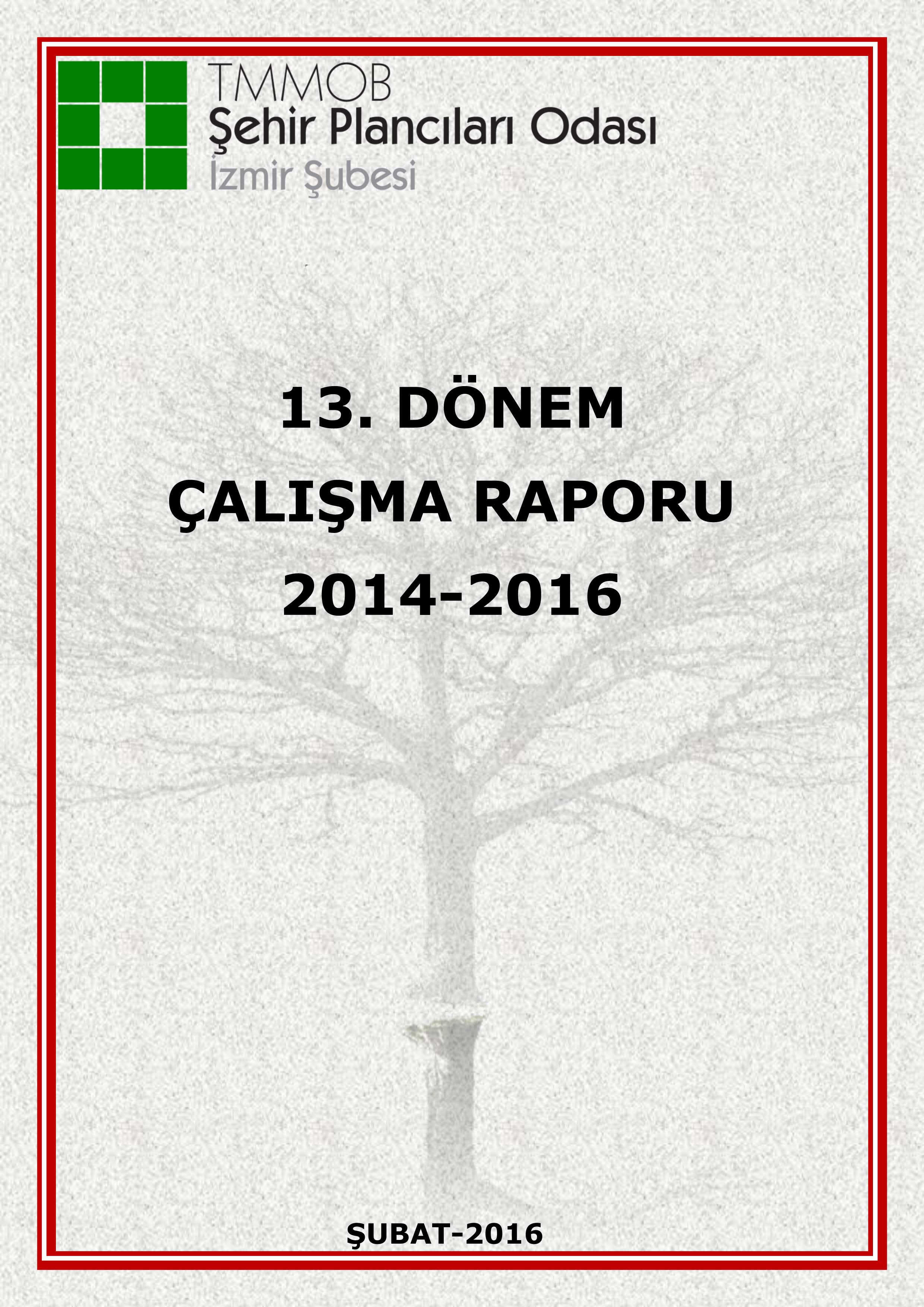13. DÖNEM ÇALIŞMA RAPORU