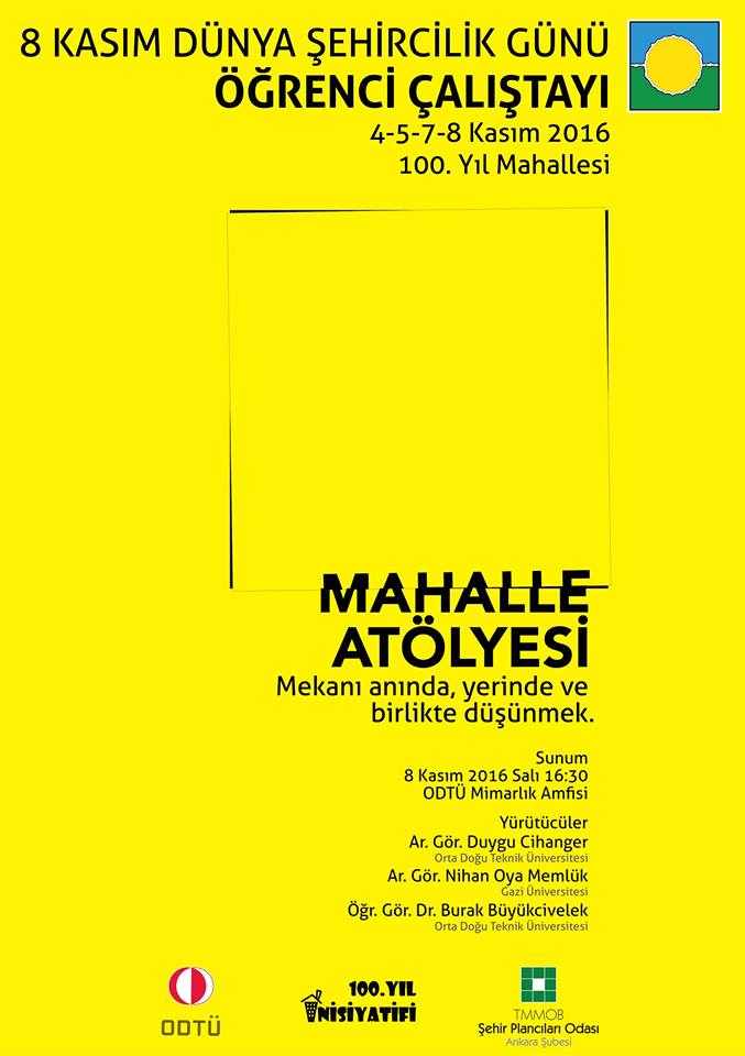 8 KASIM DÜNYA ŞEHİRCİLİK GÜNÜ ÖĞRENCİ ÇALIŞTAYI