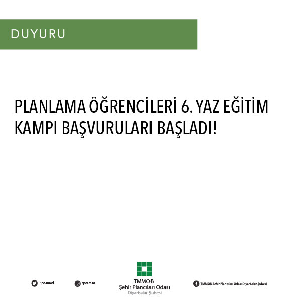PLANLAMA ÖĞRENCİLERİ 6. YAZ EĞİTİM KAMPI BAŞVURULARI BAŞLADI!