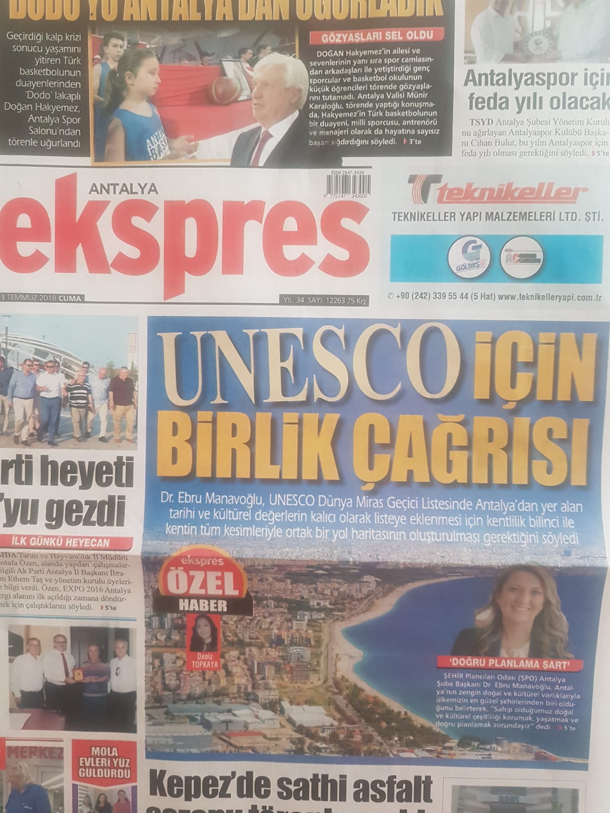 TARİHİ VE KÜLTÜREL DEĞERLERİMİZİN KORUNMASI, YAŞATILMASI VE DOĞRU PLANLANMASI KONUSUNDA GÖRÜŞLERİMİZ BASINDA YER ALMIŞTIR.