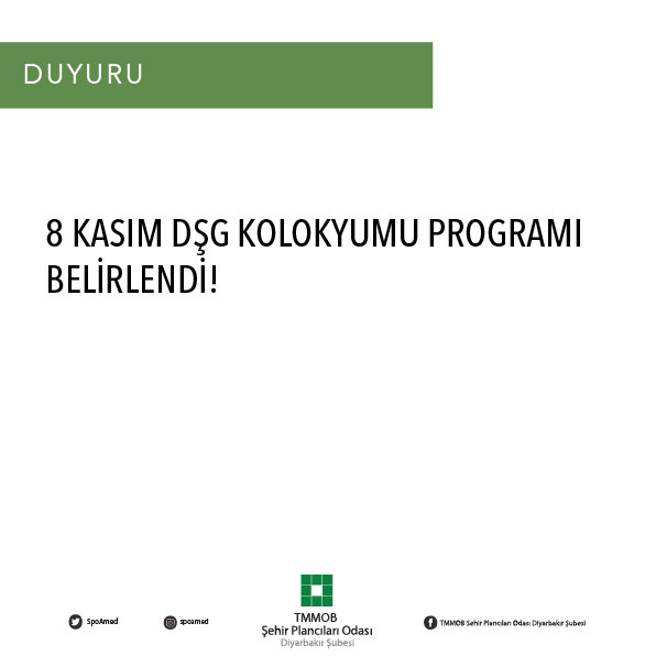 8 KASIM DŞG KOLOKYUMU PROGRAMI BELİRLENDİ!