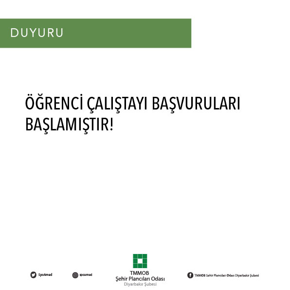ÖĞRENCİ ÇALIŞTAYI BAŞVURULARI BAŞLAMIŞTIR!