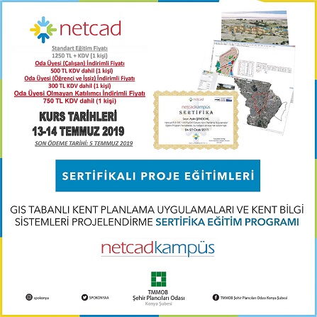  SERTİFİKALI NETCAD  GİS TABANLI EĞİTİM KURSU DUYURUSU