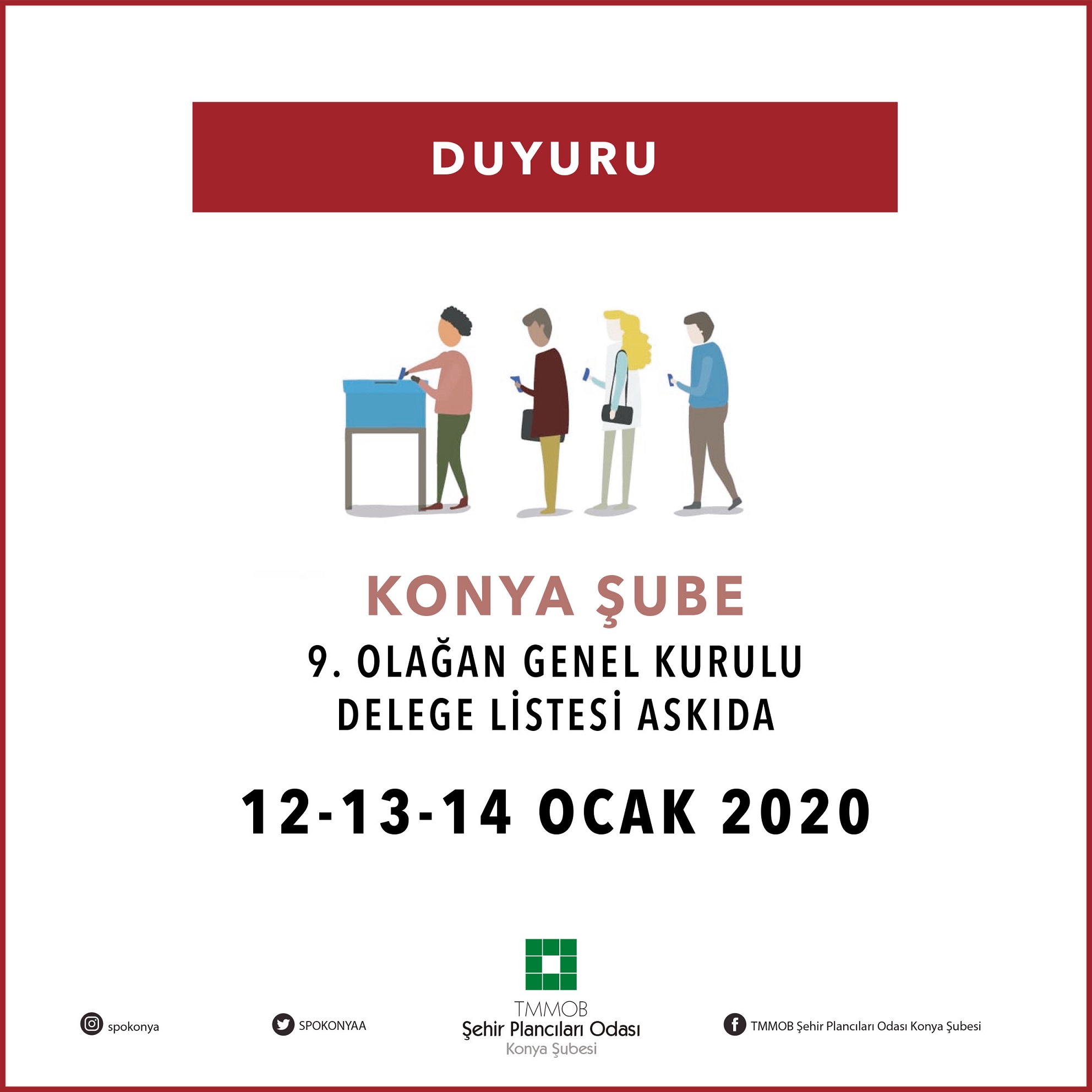 ODAMIZ KONYA ŞUBESİ 9. OLAĞAN GENEL KURULU DELEGE LİSTESİ ASKIDA