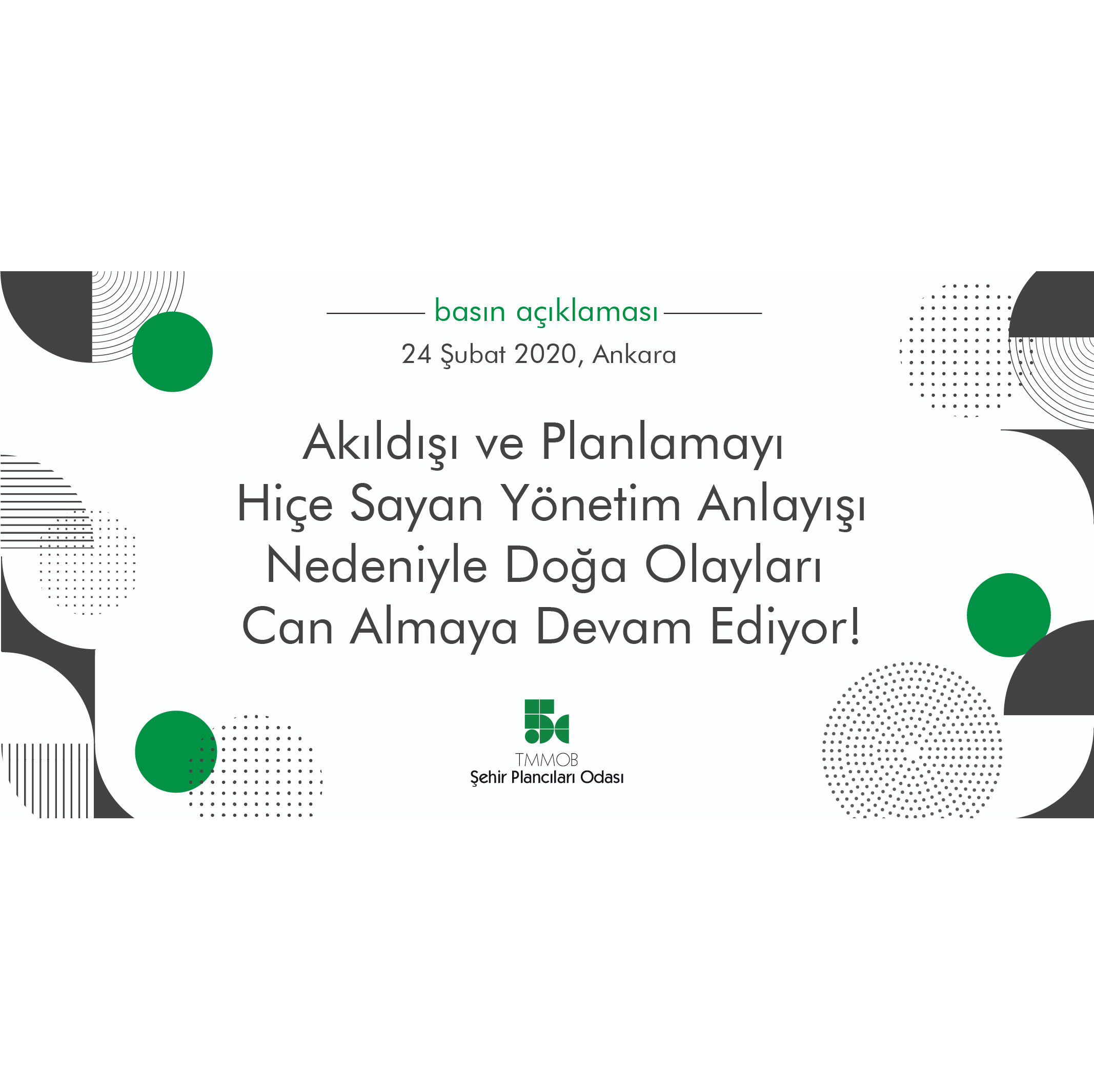  
AKILDIŞI VE PLANLAMAYI HİÇE SAYAN YÖNETİM ANLAYIŞI NEDENİYLE DOĞA OLAYLARI CAN ALMAYA DEVAM EDİYOR!
