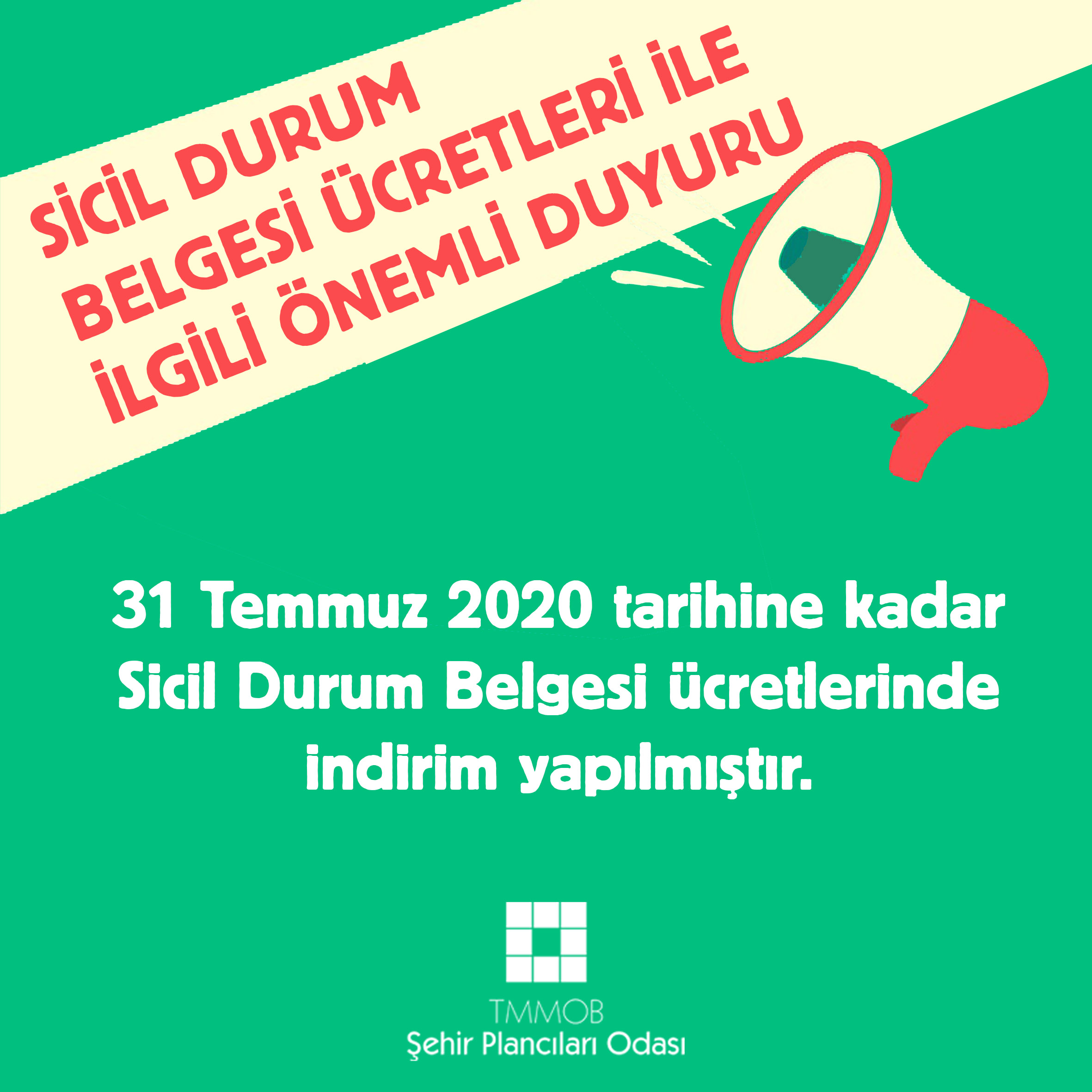 SİCİL DURUM BELGESİ ÜCRETLERİ İLE İLGİLİ ÖNEMLİ DUYURU