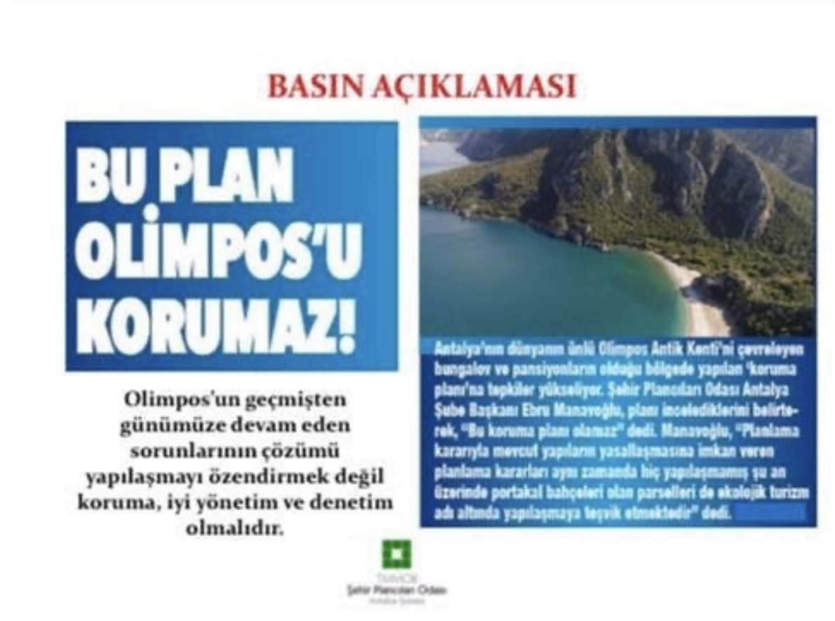 OLİMPOS PLANLARI İLE İLGİLİ BASIN AÇIKLAMASI