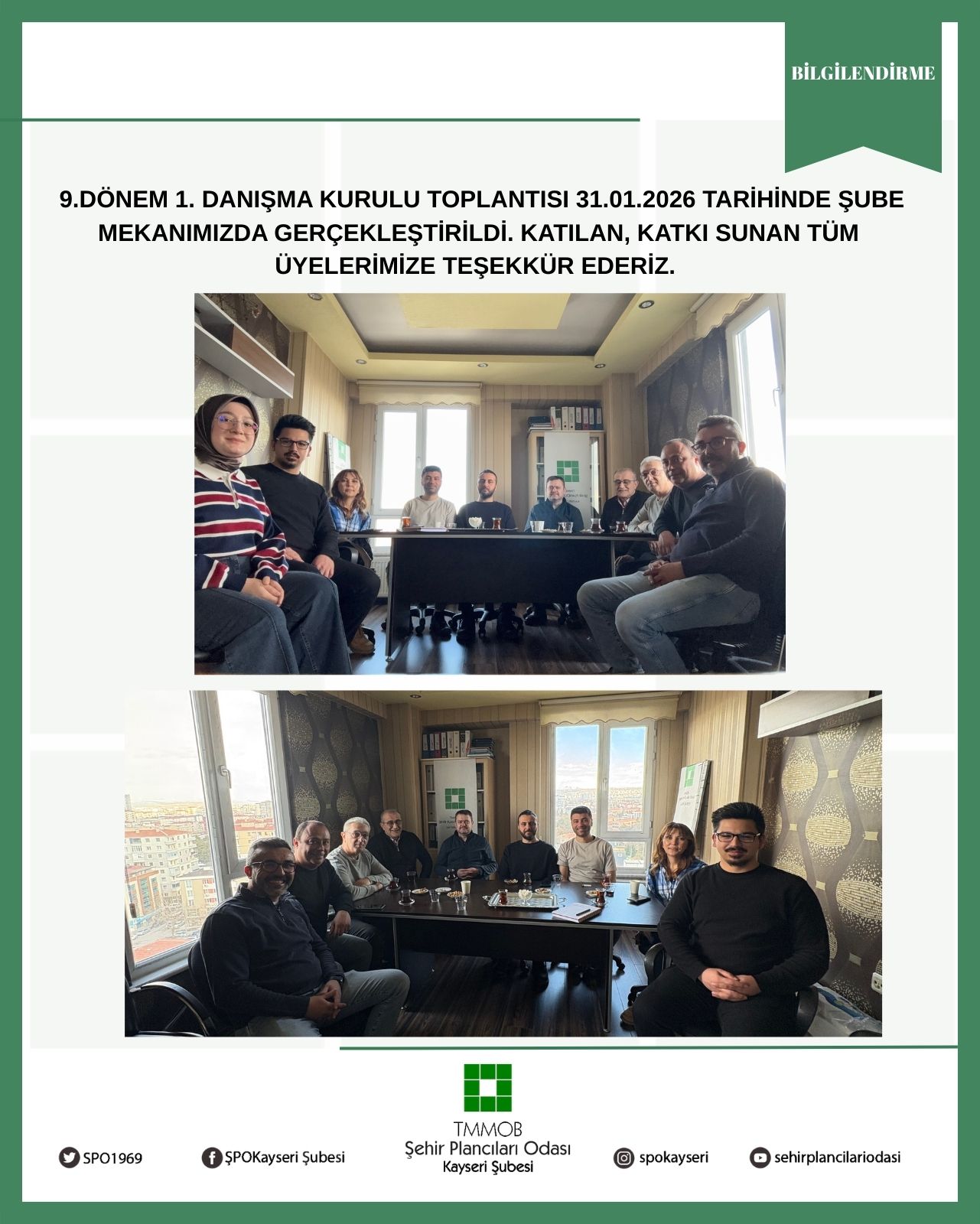 9. DÖNEM 1.DANIŞMA KURULU TOPLANTISI GERÇEKLEŞTİRİLDİ.