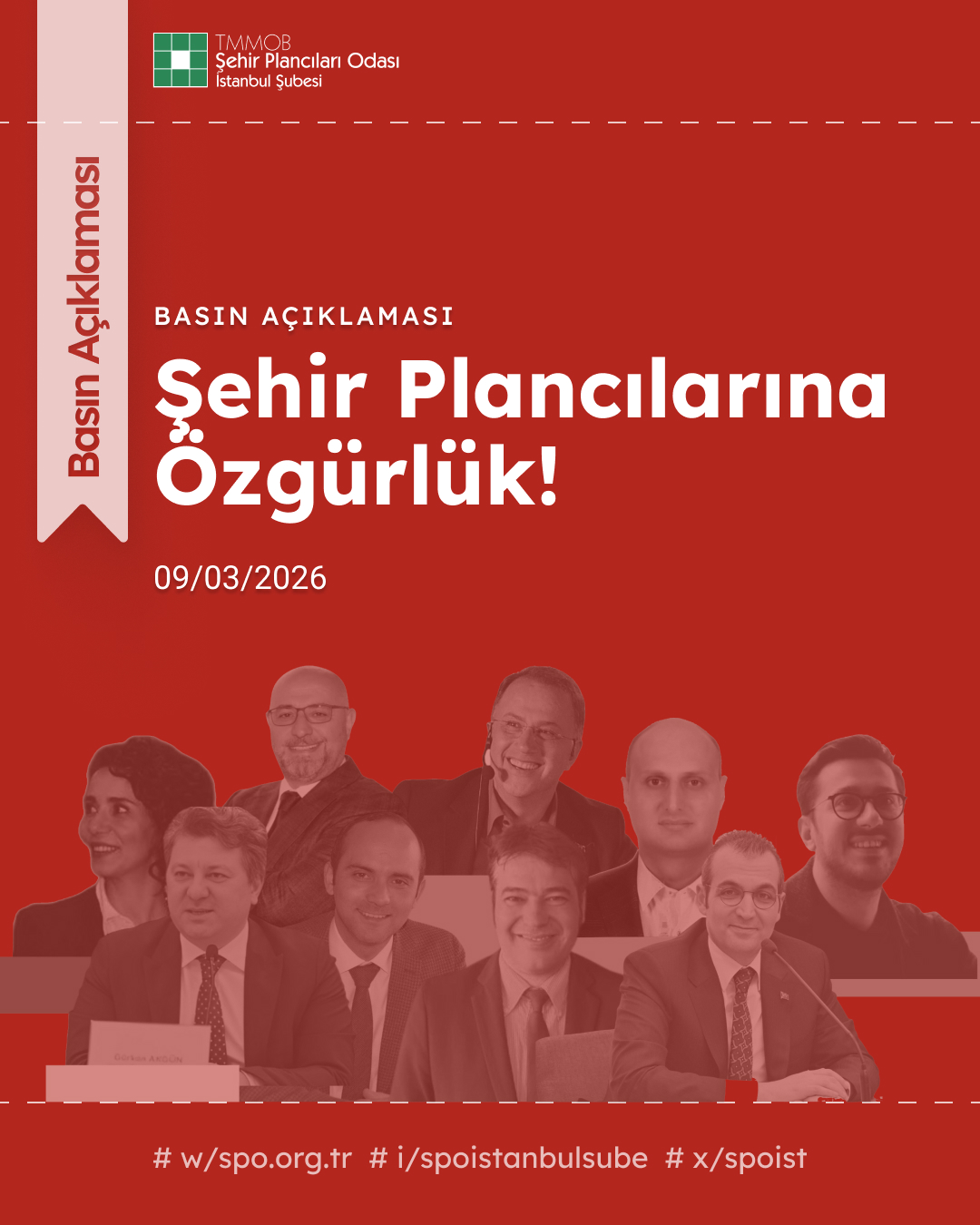 ŞEHİR PLANCILARINA ÖZGÜRLÜK!