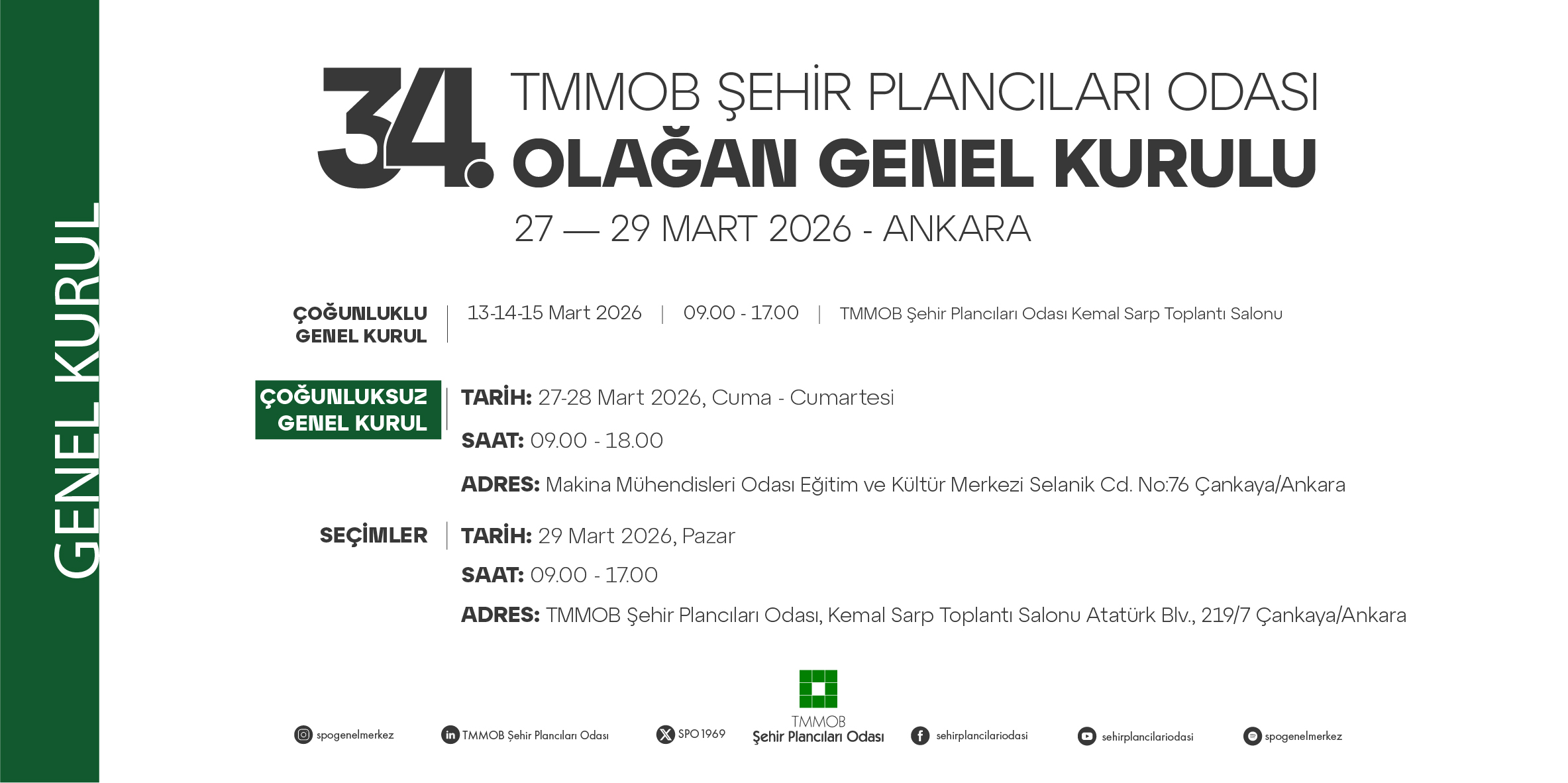 34. OLAĞAN GENEL KURULU (27-28-29 MART)