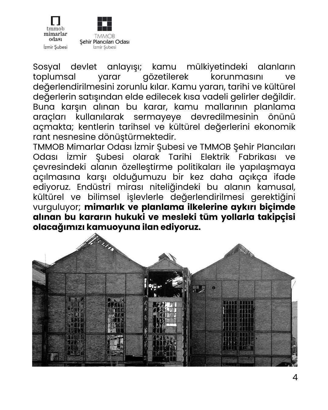 TARİHİ ELEKTRİK FABRİKASI RANTA TESLİM EDİLEMEZ!