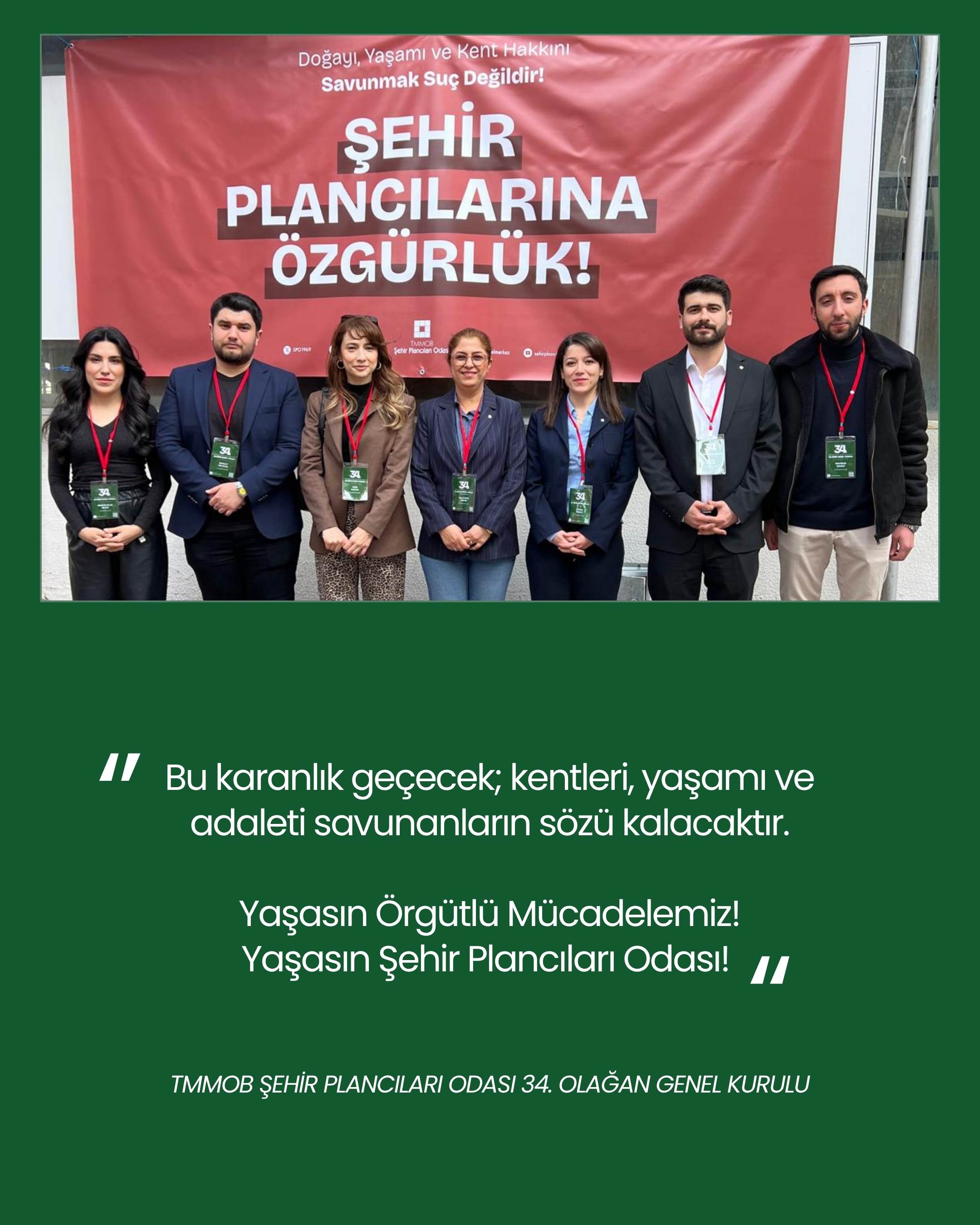 34. TMMOB ŞEHİR PLANCILARI ODASI OLAĞAN GENEL KURULU`NA KATILDIK.