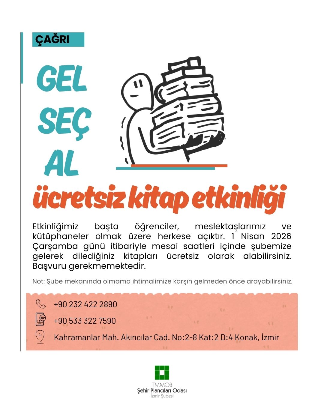 GEL, SEÇ, AL: ÜCRETSİZ KİTAP ETKİNLİĞİ