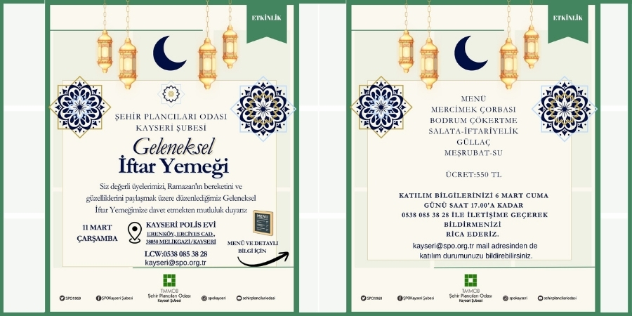 KAYSERİ ŞUBE GELENEKSEL İFTAR YEMEĞİ ETKİNLİĞİ