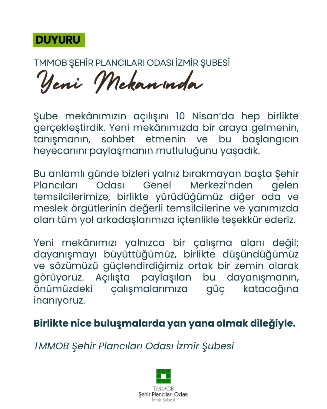 ŞUBE AÇILIŞIMIZ GERÇEKLEŞMİŞTİR!