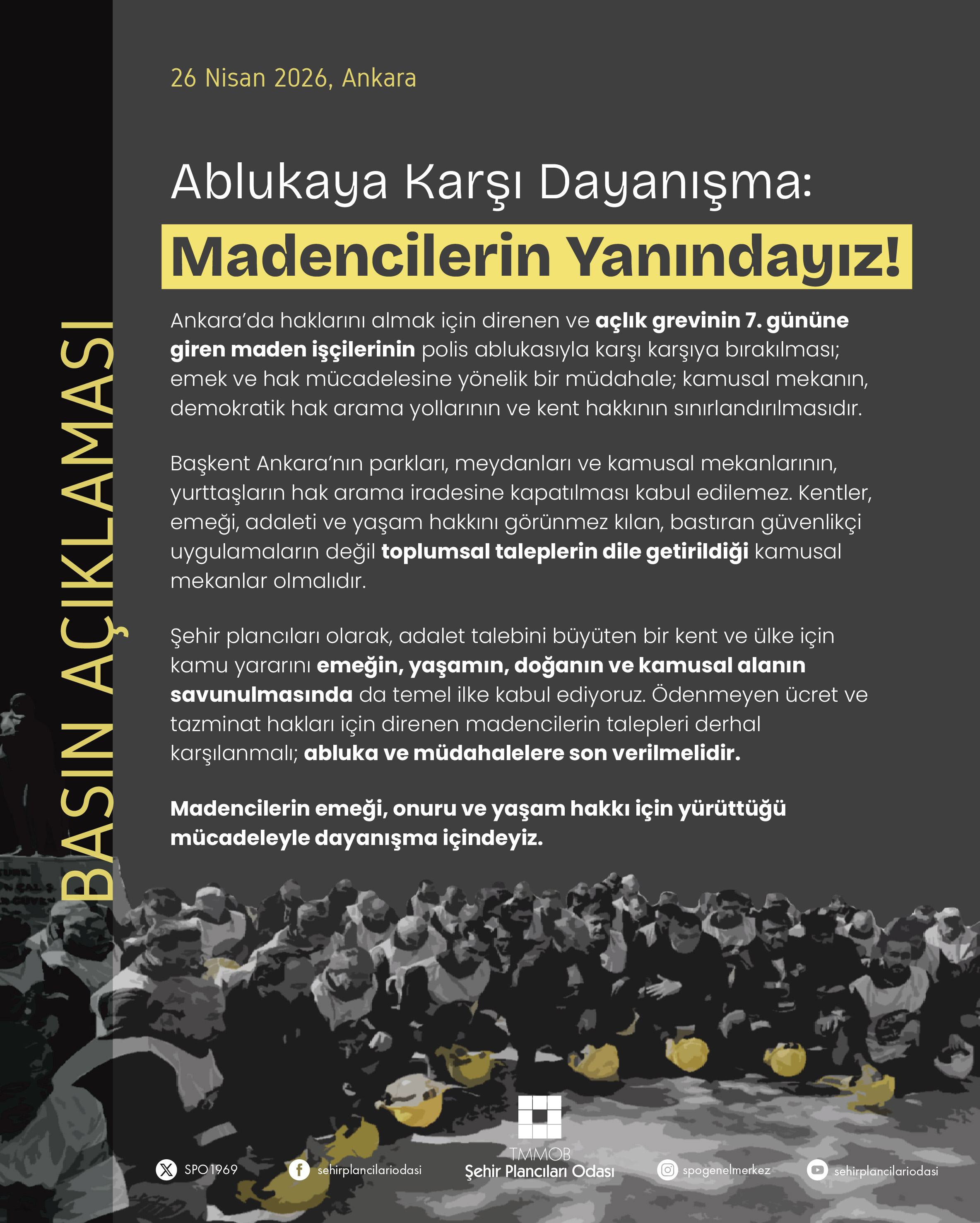 ABLUKAYA KARŞI DAYANIŞMA: MADENCİLERİN YANINDAYIZ!