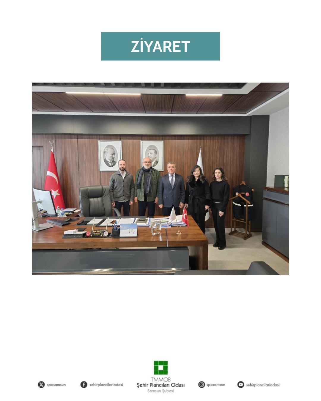 ŞEHİR PLANCILARI ODASI SAMSUN ŞUBESİ OLARAK, SAMSUN ÇEVRE, ŞEHİRCİLİK VE İKLİM DEĞİŞİKLİĞİ İL MÜDÜRÜMÜZ TEVFİK AKÇAY`I ZİYARET ETTİK.