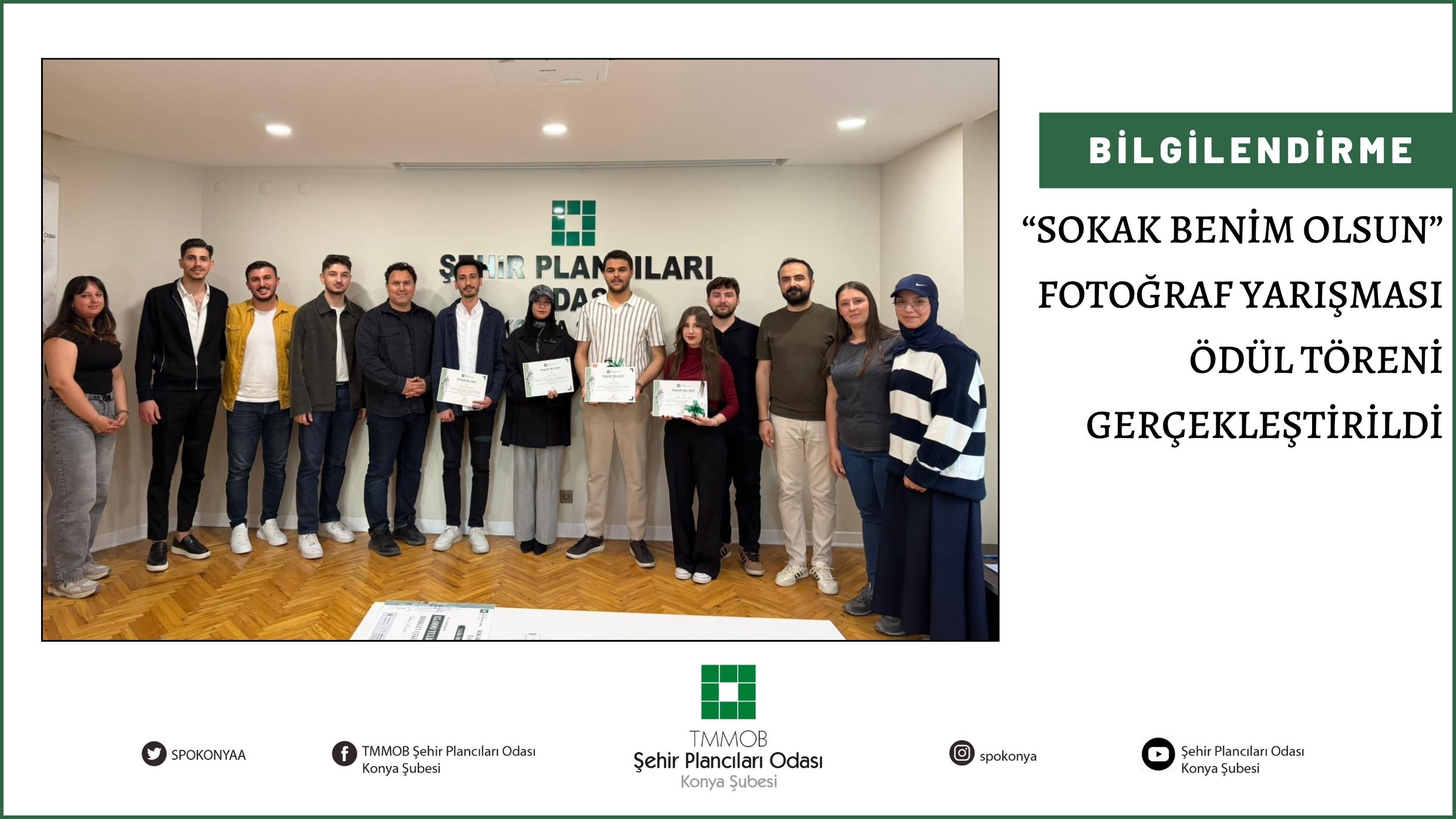 "SOKAK BENİM OLSUN" FOTOĞRAF YARIŞMASI ÖDÜL TÖRENİ GERÇEKLEŞTİRİLDİ