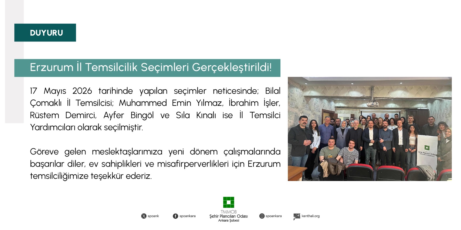 ERZURUM İL TEMSİLCİLİK SEÇİMLERİ GERÇEKLEŞTİRİLDİ!