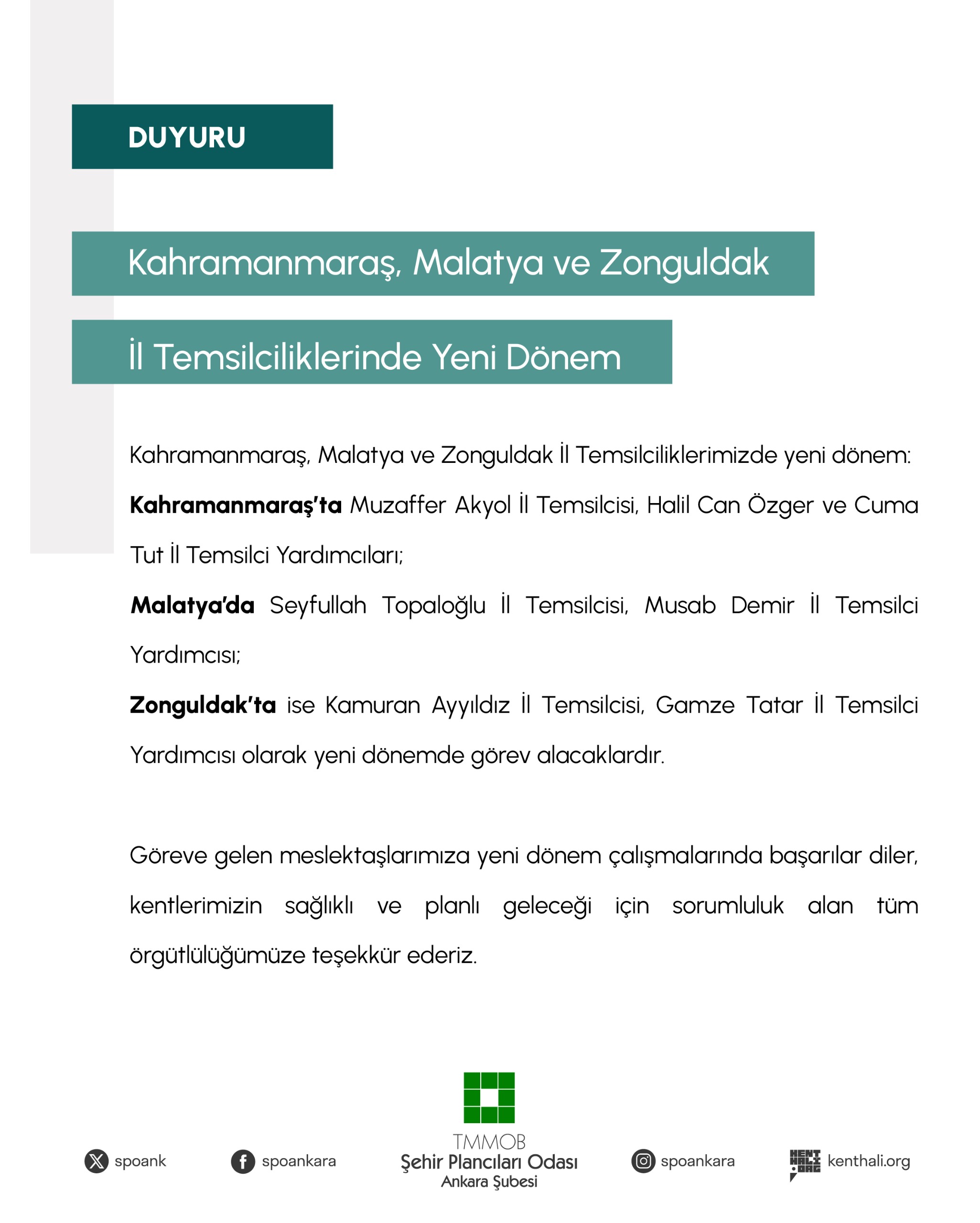 KAHRAMANMARAŞ, MALATYA VE ZONGULDAK İL TEMSİLCİLİKLERİMİZDE YENİ DÖNEM!