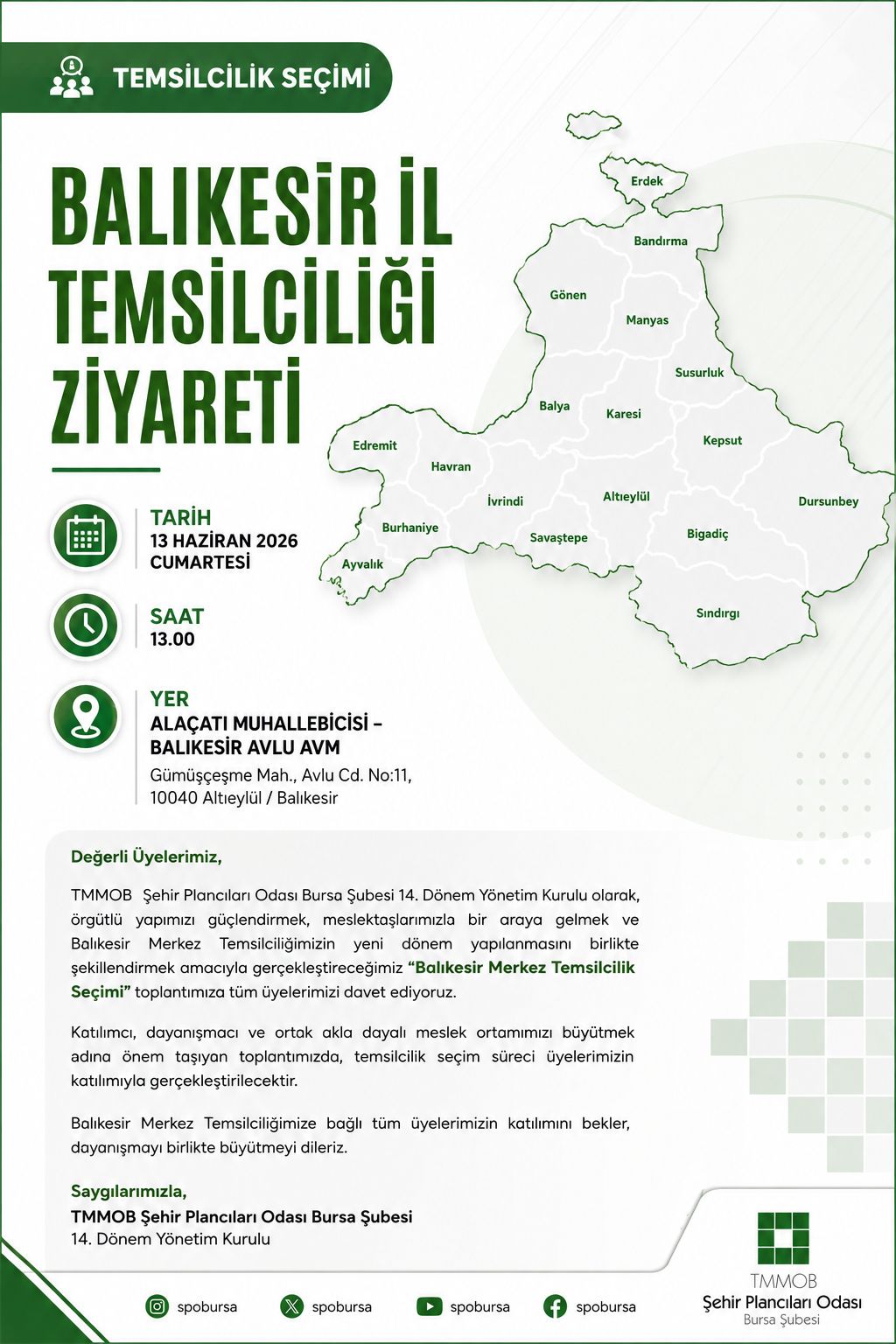 BALIKESİR İL TEMSİLCİLİĞİ ZİYARETİ