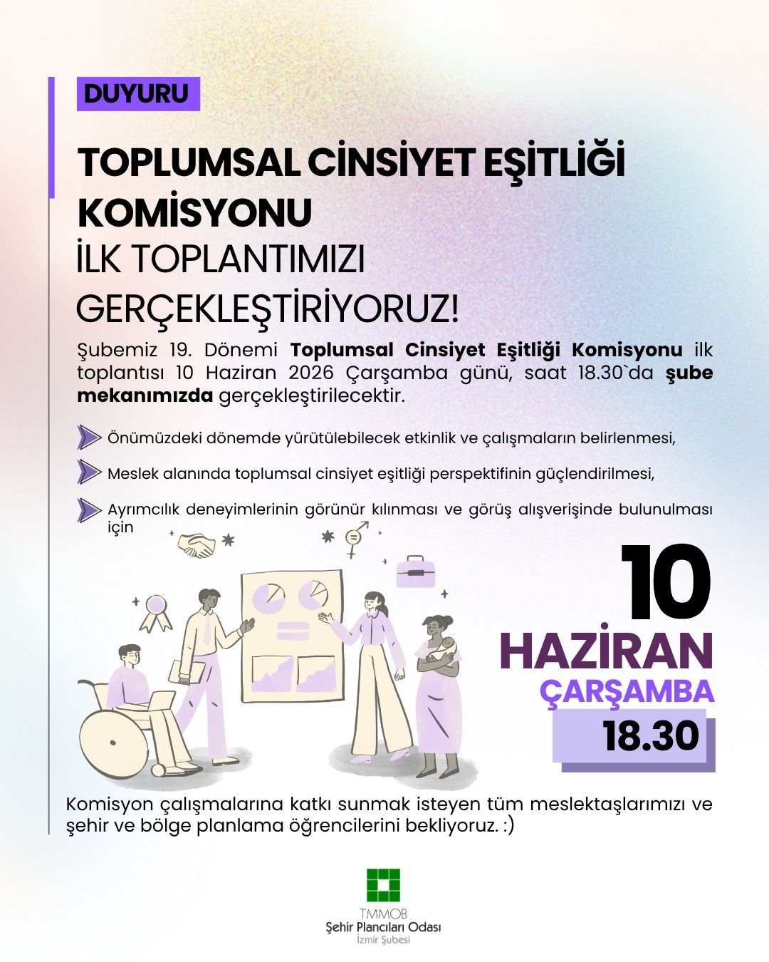 TOPLUMSAL CİNSİYET EŞİTLİĞİ KOMİSYONU İLK TOPLANTISI | 10 HAZİRAN ÇARŞAMBA