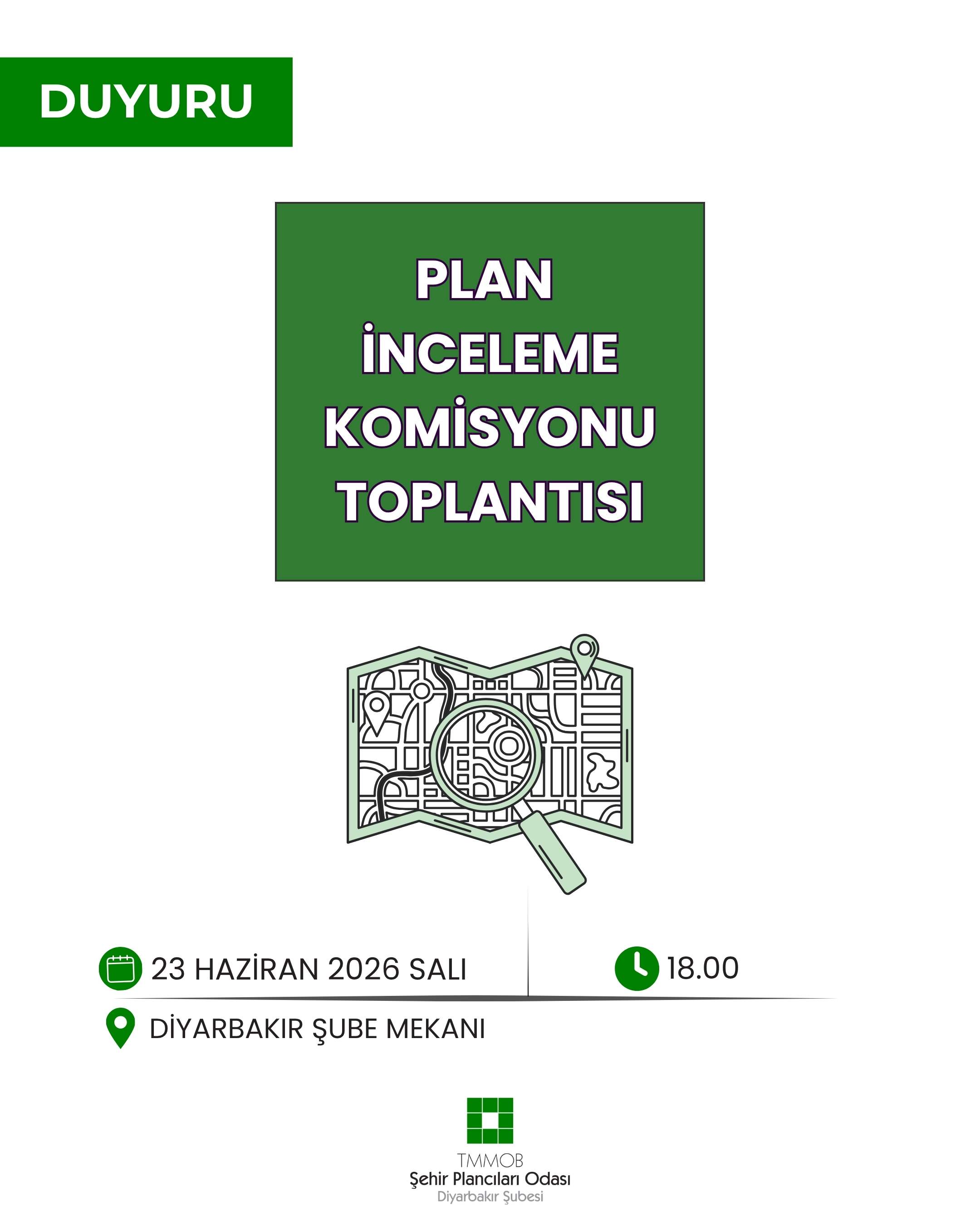 PLAN İNCELEME KOMİSYONU TOPLANIYOR!