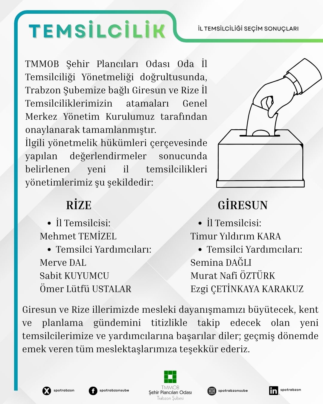 İL TEMSİLCİLİKLERİ ATAMALARI
