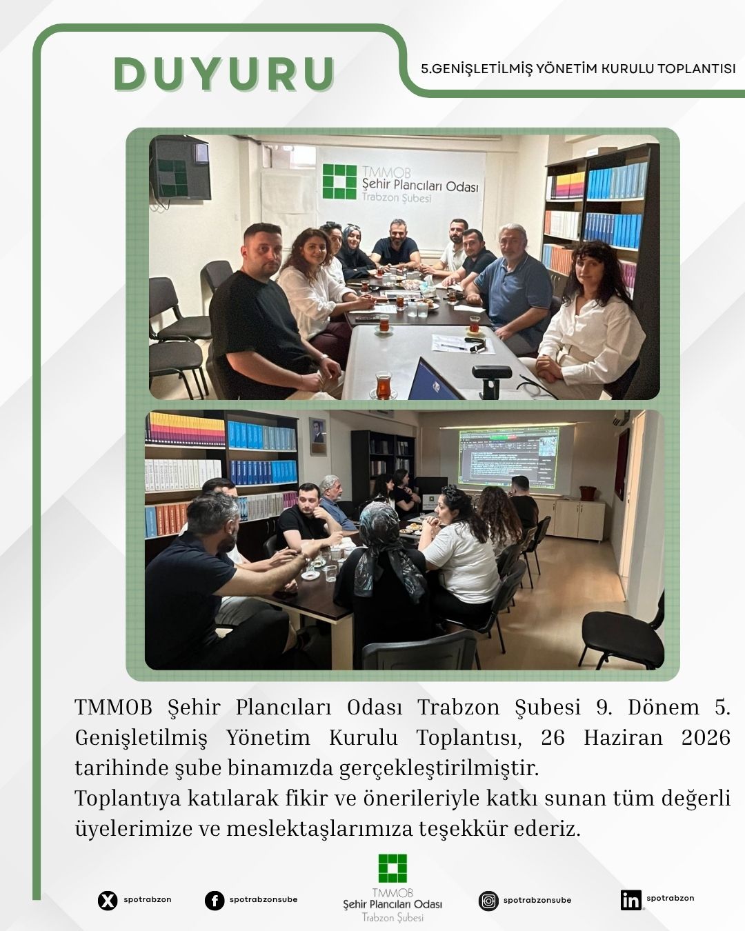 9. DÖNEM 5. GENİŞLETİLMİŞ YÖNETİM KURULU TOPLANTISI