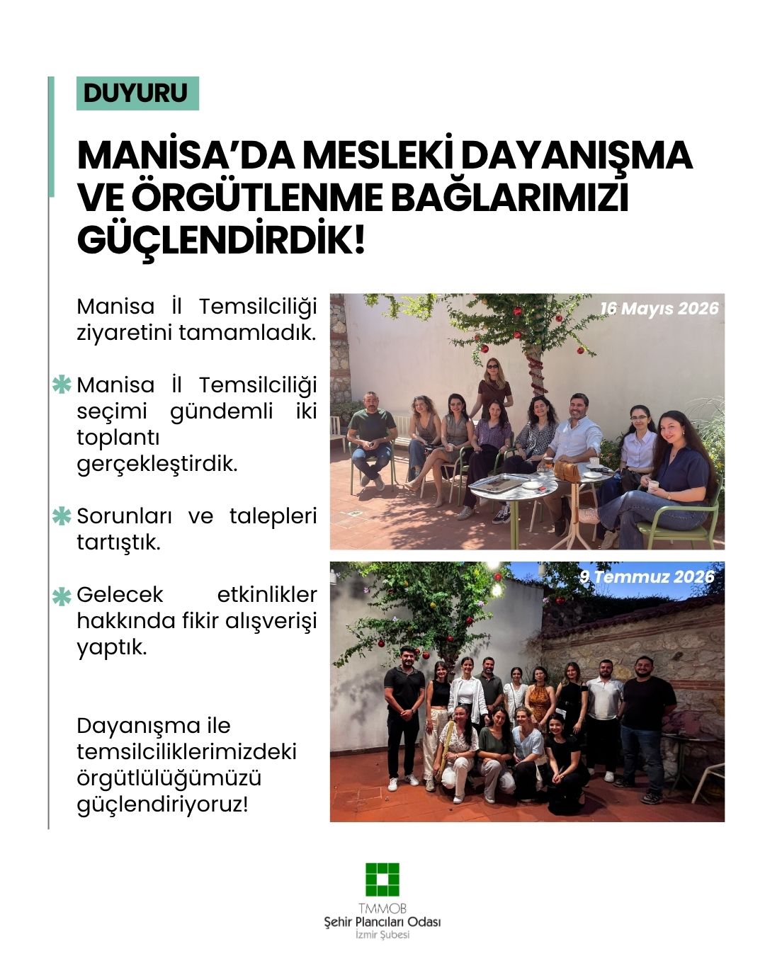 MANİSA'DA MESLEKİ DAYANIŞMA VE ÖRGÜTLENME BAĞLARIMIZI GÜÇLENDİRDİK! 