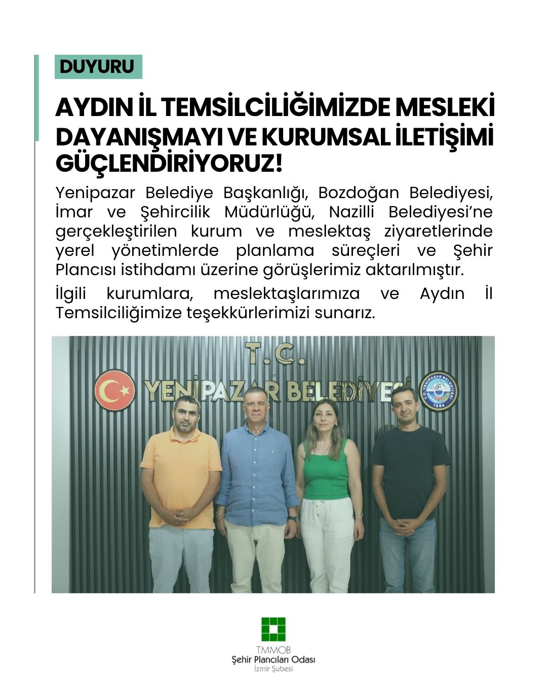 AYDIN İL TEMSİLCİLİĞİMİZDE MESLEKİ DAYANIŞMAYI VE KURUMSAL İLETİŞİMİ GÜÇLENDİRİYORUZ!