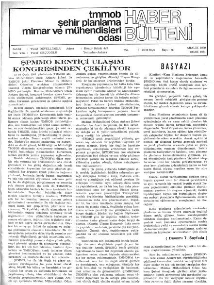 HABER BÜLTENİ - 12/1980-01/1981