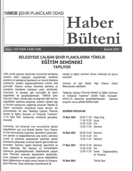 HABER BÜLTENİ - 02/2001