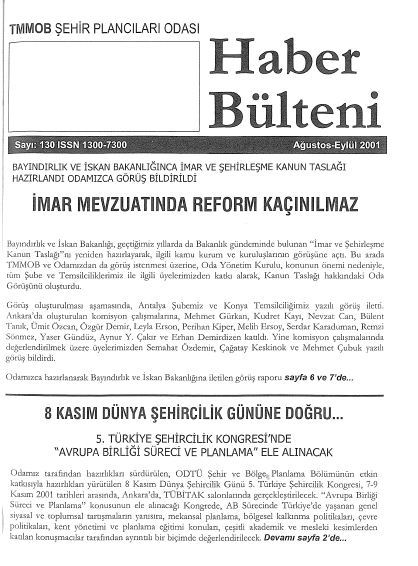 HABER BÜLTENİ - 08-09/2001