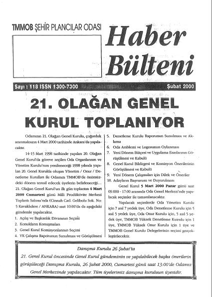 HABER BÜLTENİ - 02/2000