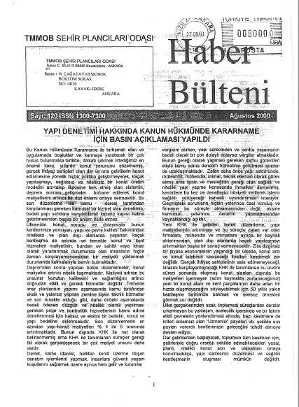 HABER BÜLTENİ - 08/2000
