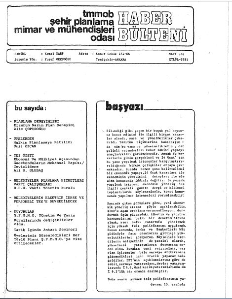 HABER BÜLTENİ - 09/1981
