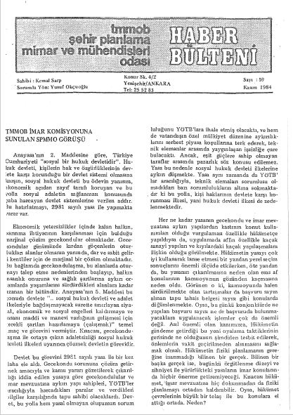HABER BÜLTENİ - 11/1984
